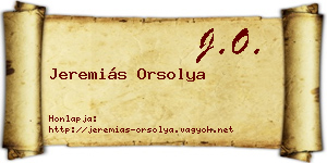 Jeremiás Orsolya névjegykártya