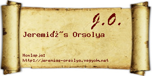 Jeremiás Orsolya névjegykártya
